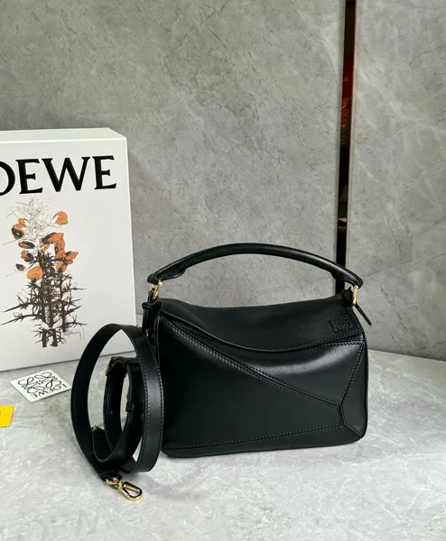 Loewe Featherlight Puzzle Small Bag in Black Nappa Lambskin product view 8