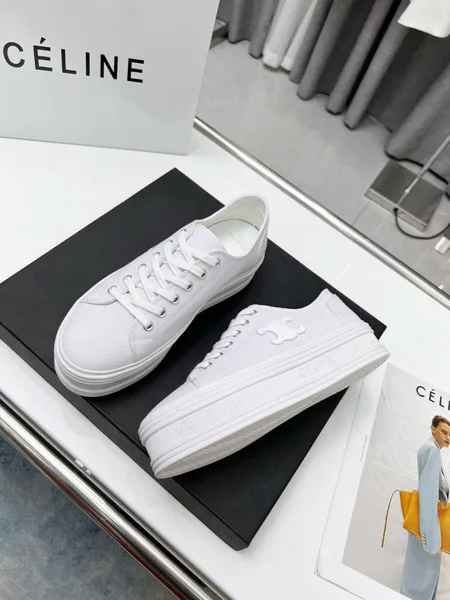 Celine Women’s Jane Low-top Sneakers in White Canvas product view 9