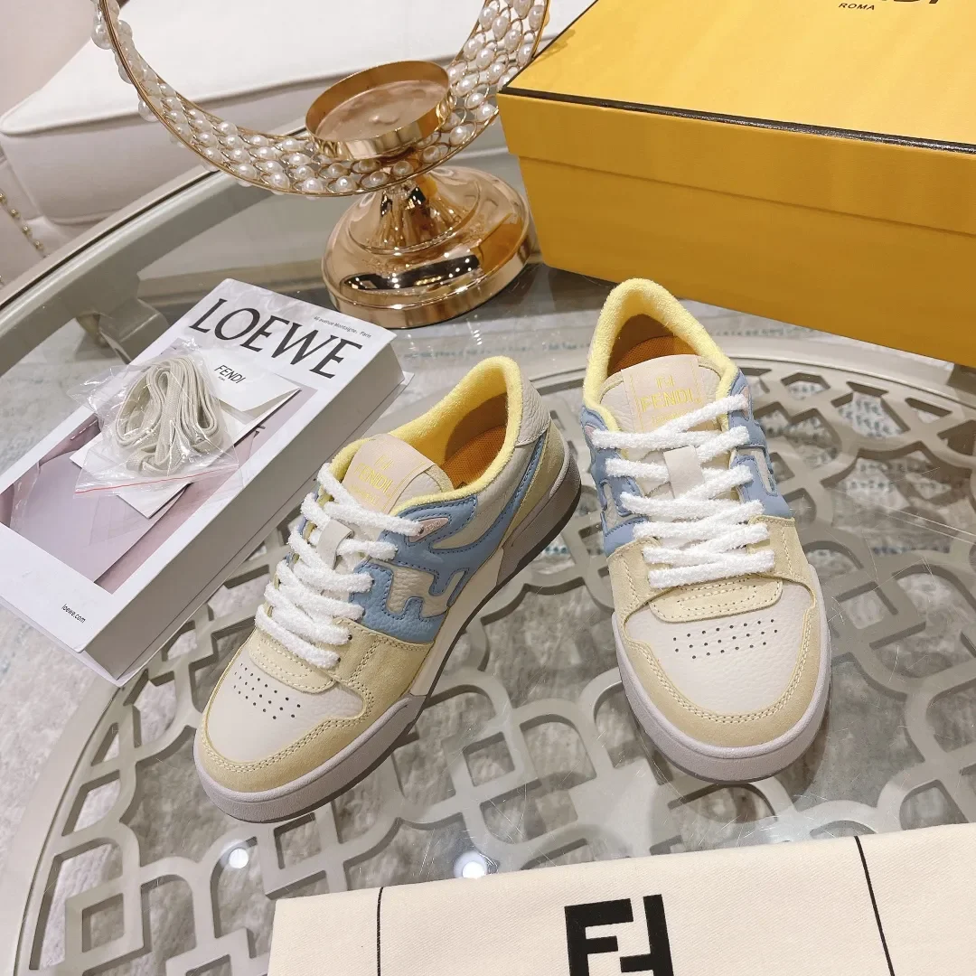 Fendi Match 2024 Sneakers Cream Blue Low product view 2