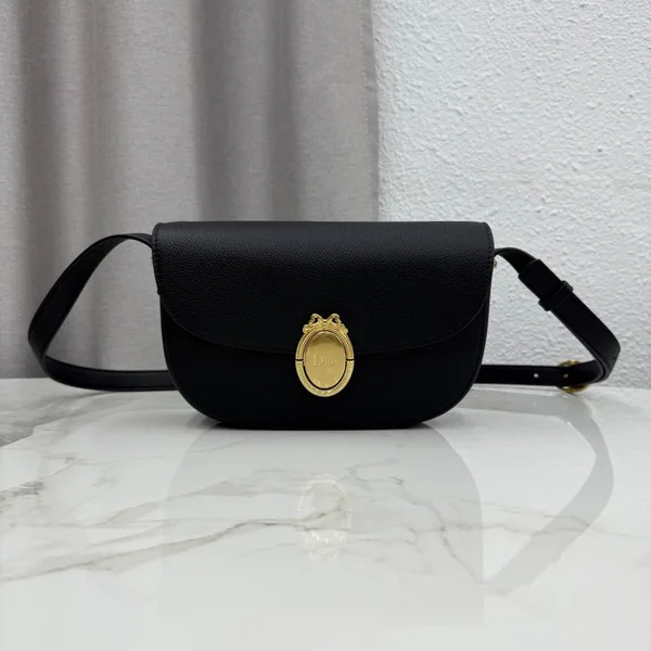 Medium Dior Médaillon Flap Bag — Black product photo