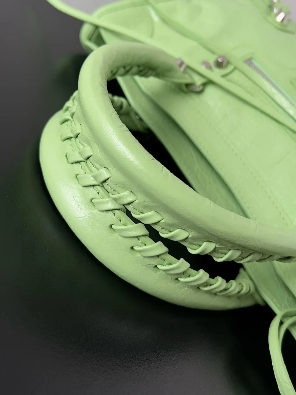 Balenciaga Le City Small Bag in Green Arena Lambskin product view 3