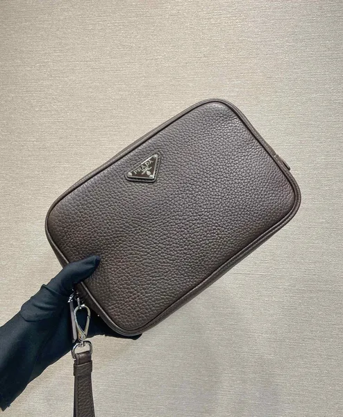 Prada Leather Pouch — Grey product photo