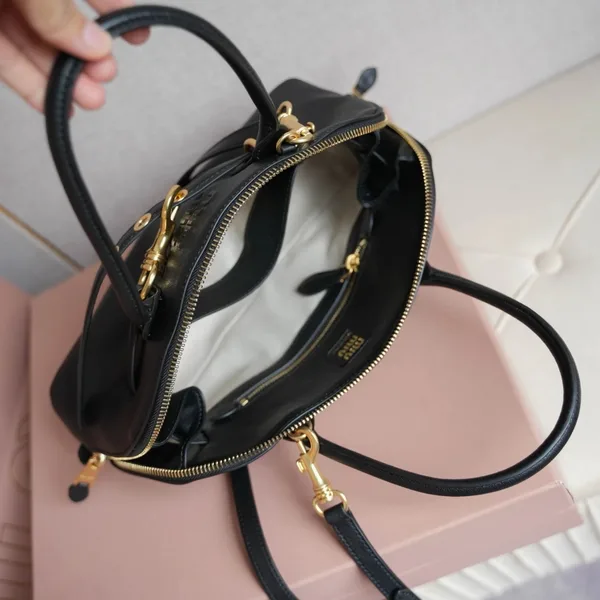 Miu Miu Aventure Medium Top-handle Bag in Black Nappa Leather product view 10
