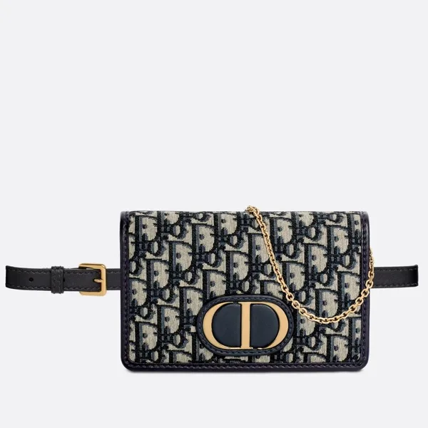 Dior 30 Montaigne 2 In 1 Belt Pouch In Blue Oblique Canvas product photo