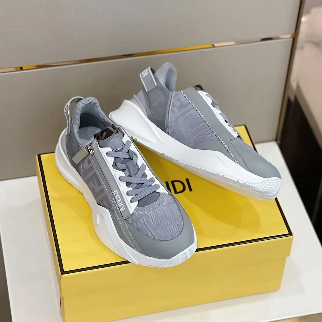 Fendi Flow Low-Top Sneakers in Grey product view 8