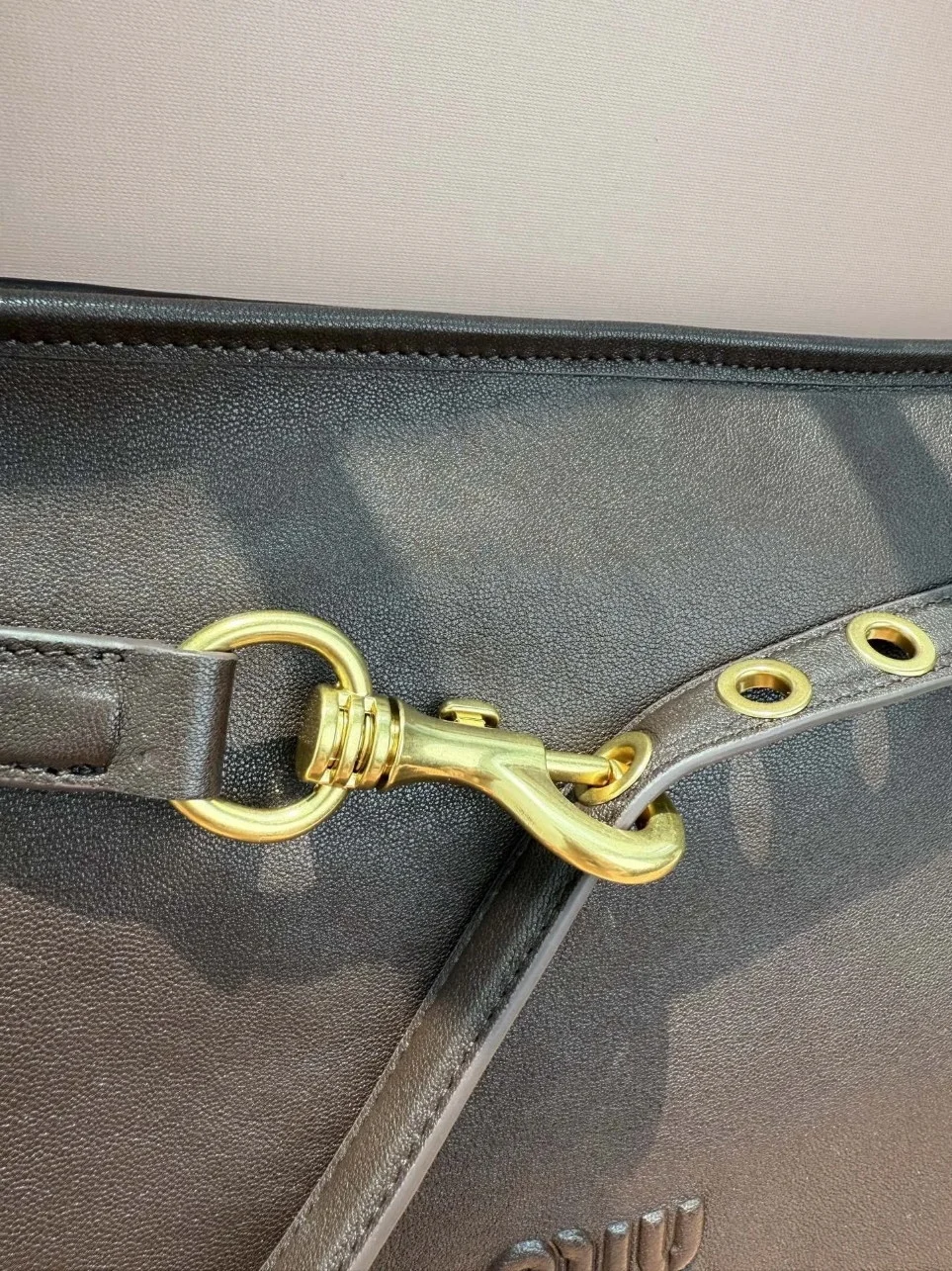 Miu Miu Aventure Medium Shoulder Bag in Briarwood Nappa Leather product view 8