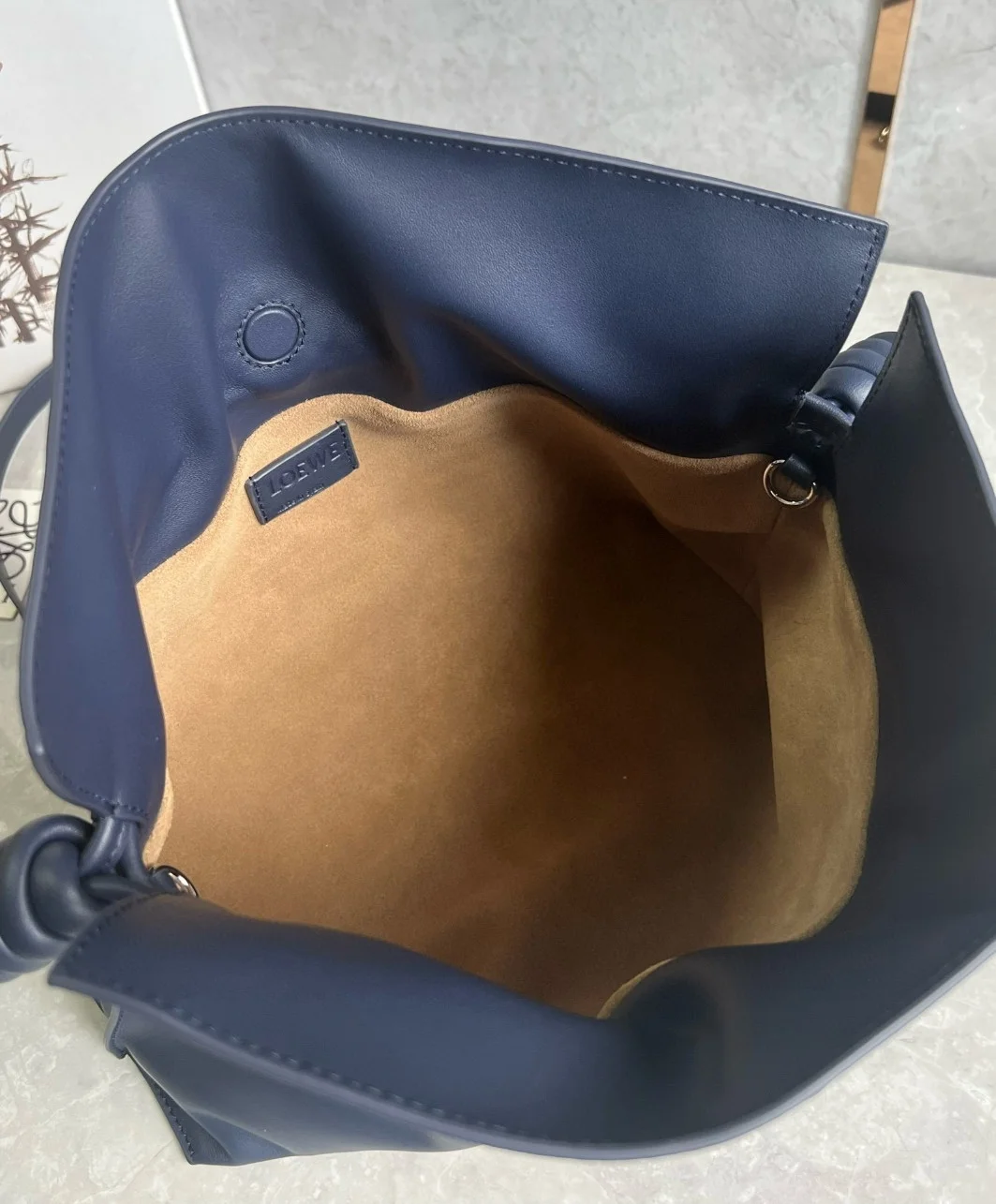 Loewe Flamenco Clutch Bag in Abyss Blue Nappa Calfskin product view 3
