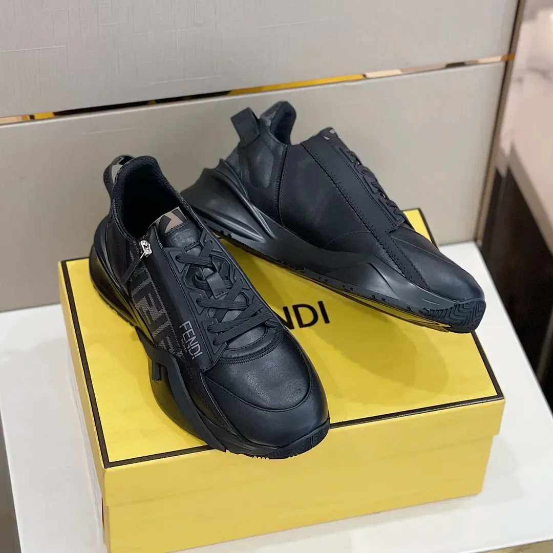 Fendi Flow Low-Top Sneakers in Black FF product view 8