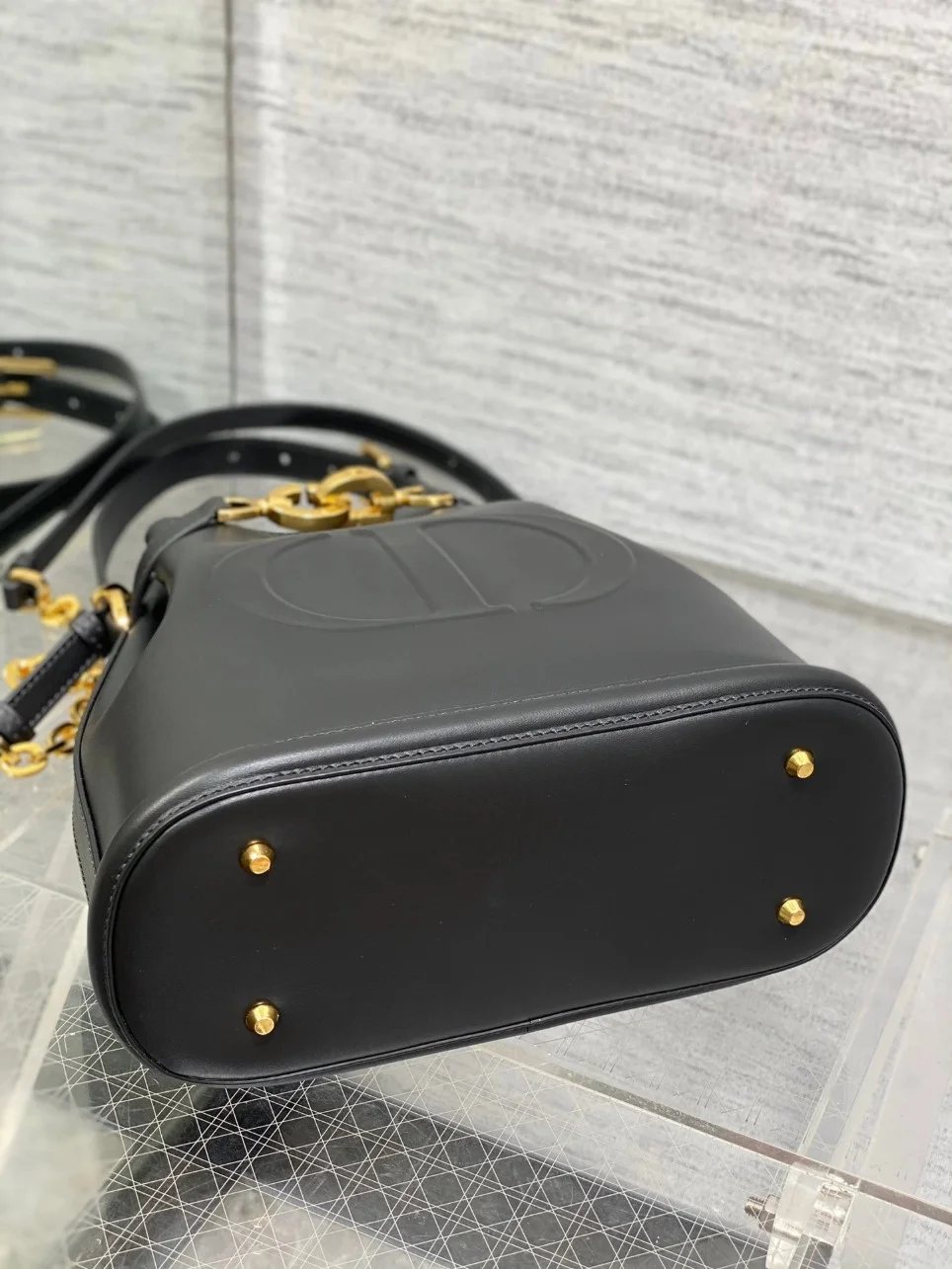 Dior C’est Medium Bag in Black Saddle Calfskin product view 10