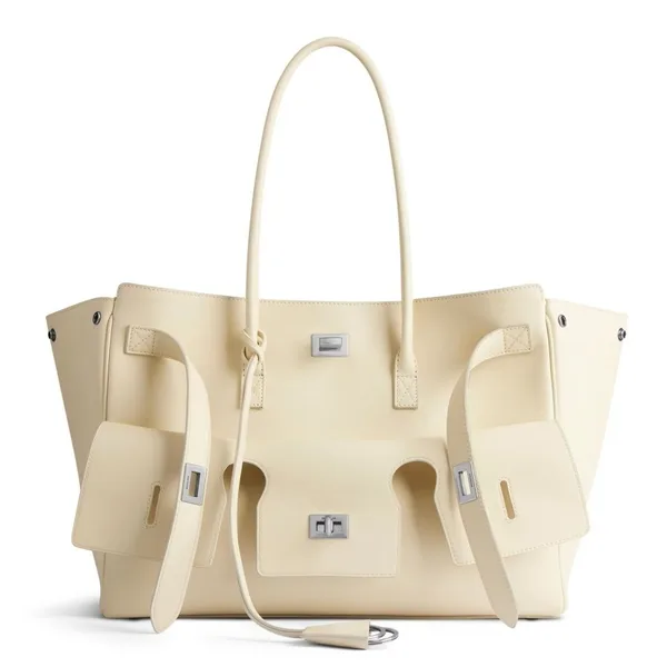 Balenciaga Bel Air Carry All Medium Bag in Beige Calfskin product photo