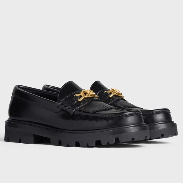 Celine Margaret Loafers in Black Leather with Triomphe Chain product photo