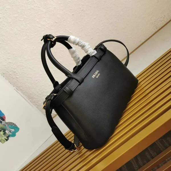 Prada Small Handbag in Black Leather with Belt product view 10