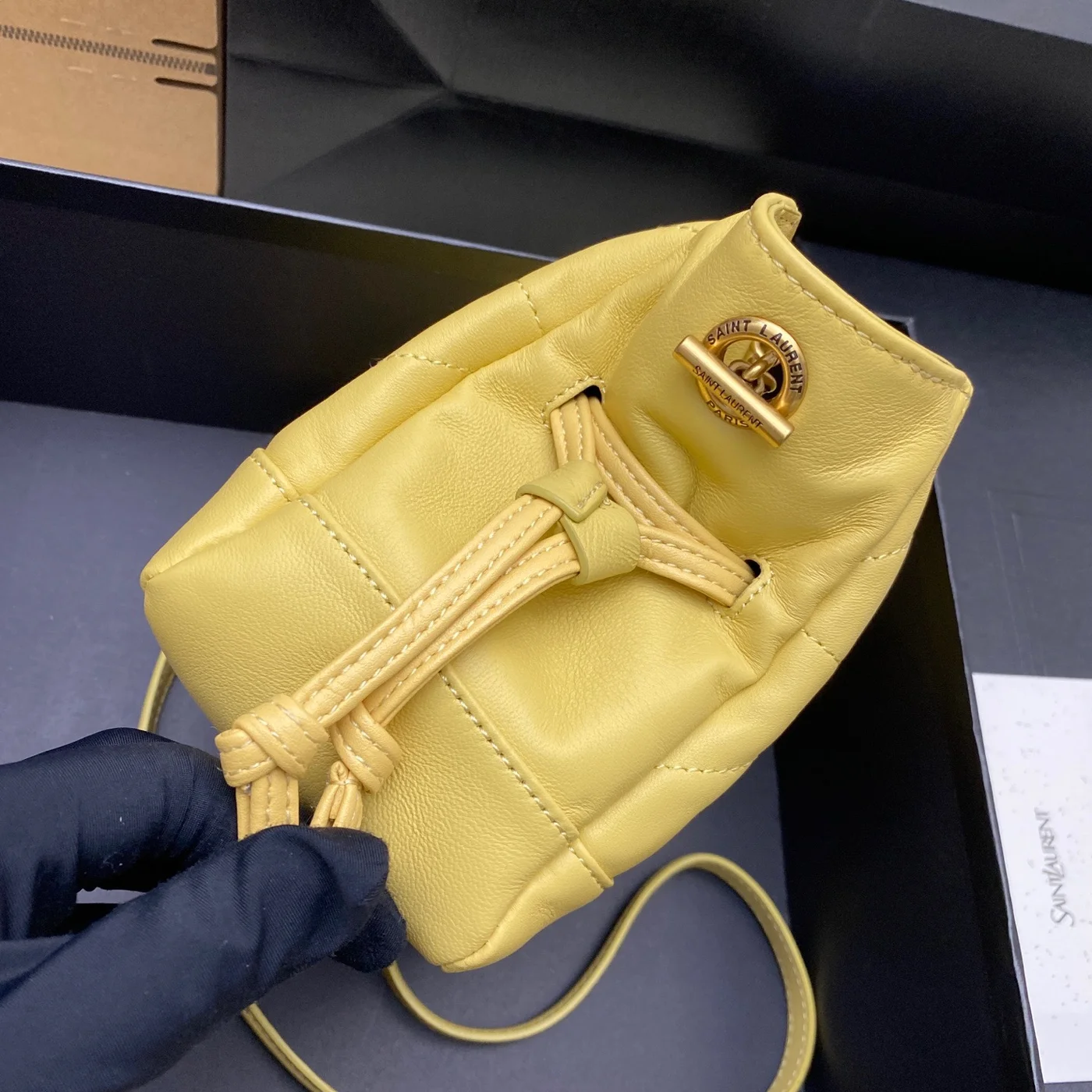 Saint Laurent Jamie Mini Shoulder Pouch — Yellow product view 3