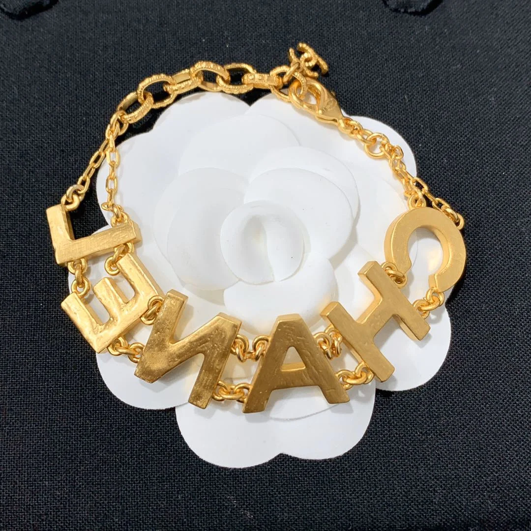 Chanel Letter Charm Chain Bracelet Gold-Tone product view 3