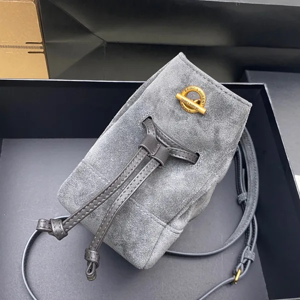 Saint Laurent Jamie Mini Shoulder Pouch — Blue Suede product view 3