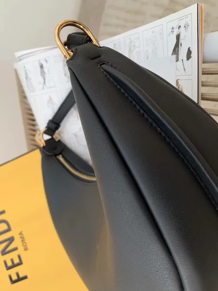 Fendi Fendigraphy Small Hobo Bag In Black Leather product view 6