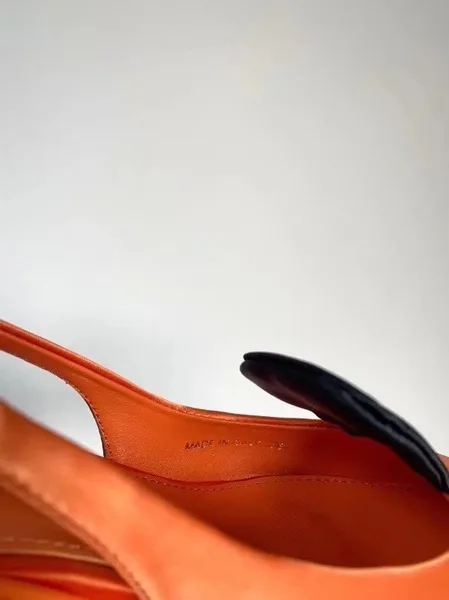 Prada Gabardine Slingback Pumps In Orange Nylon product view 6