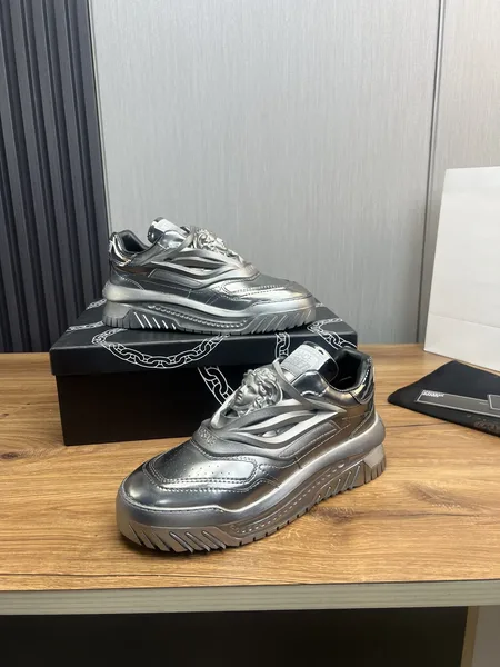 Versace Leather Sneakers Silver product view 6