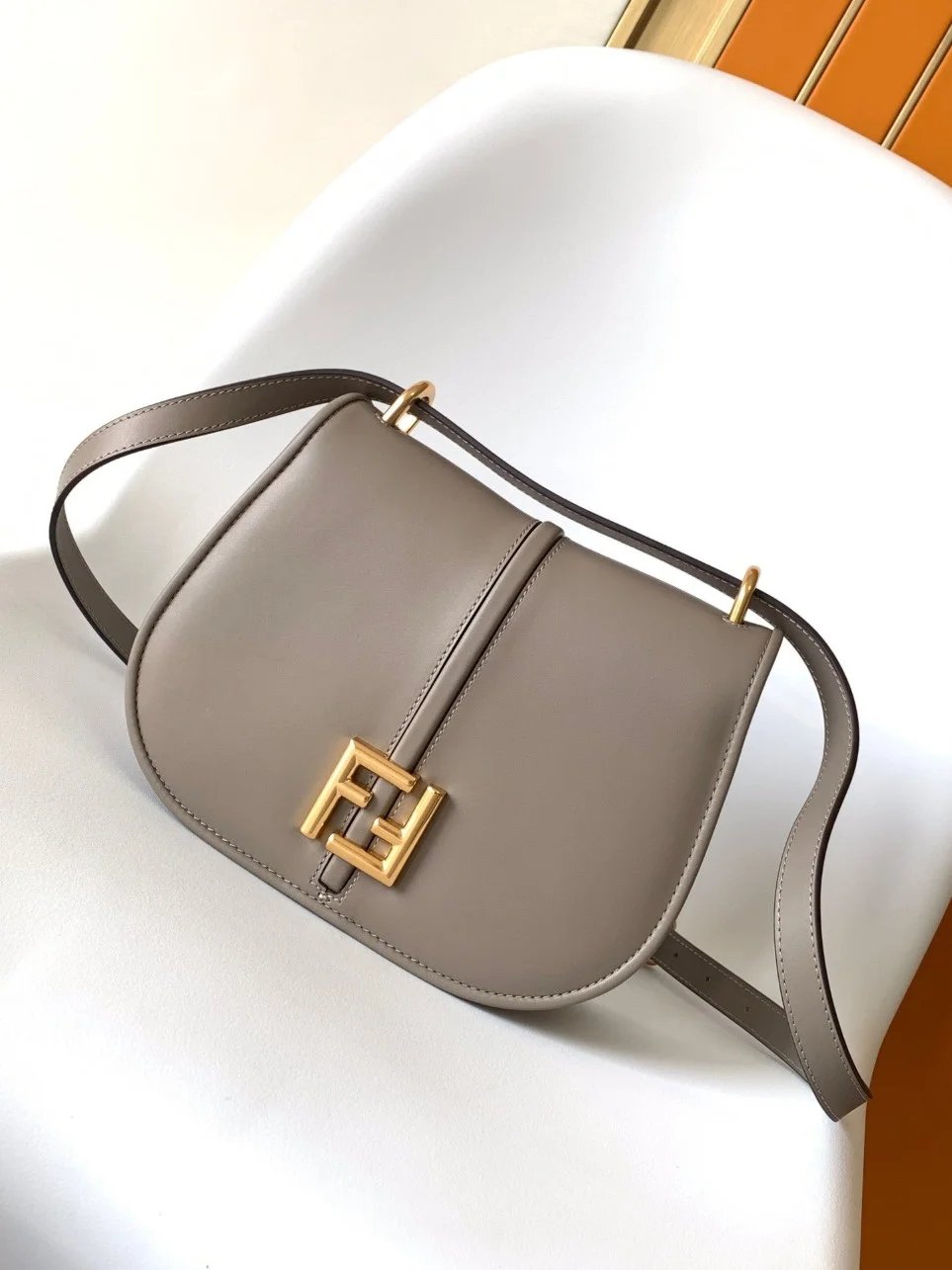 Fendi C’mon Medium Bag in Grey Calfskin product view 6