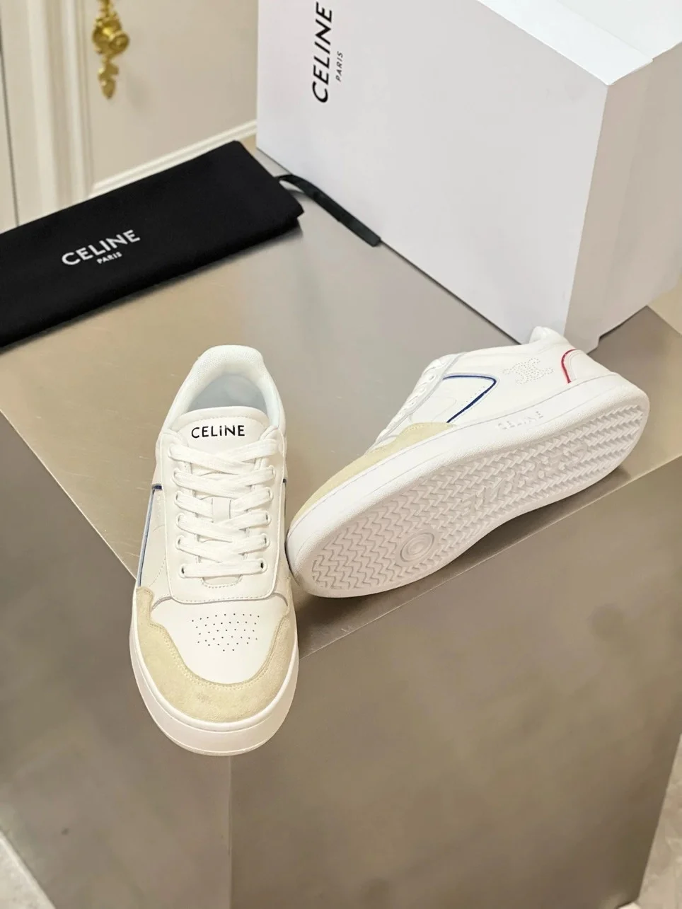 Celine Women’s CT-10 Low-top Sneakers in White Leather product view 4
