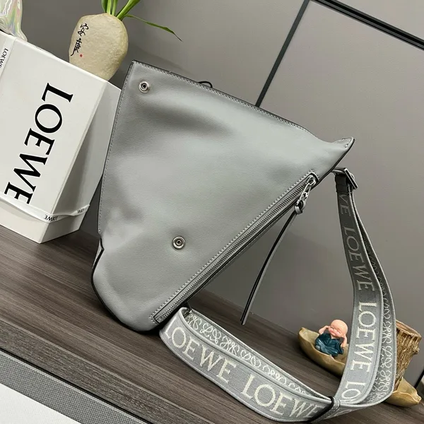 Loewe Anton Sling Bag in Grey Calfskin and Jacquard product view 9