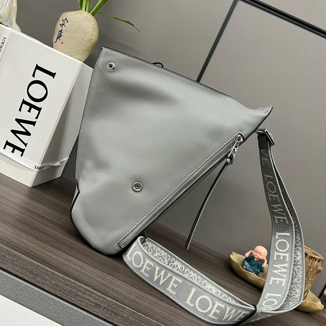 Loewe Anton Sling Bag in Grey Calfskin and Jacquard product view 9