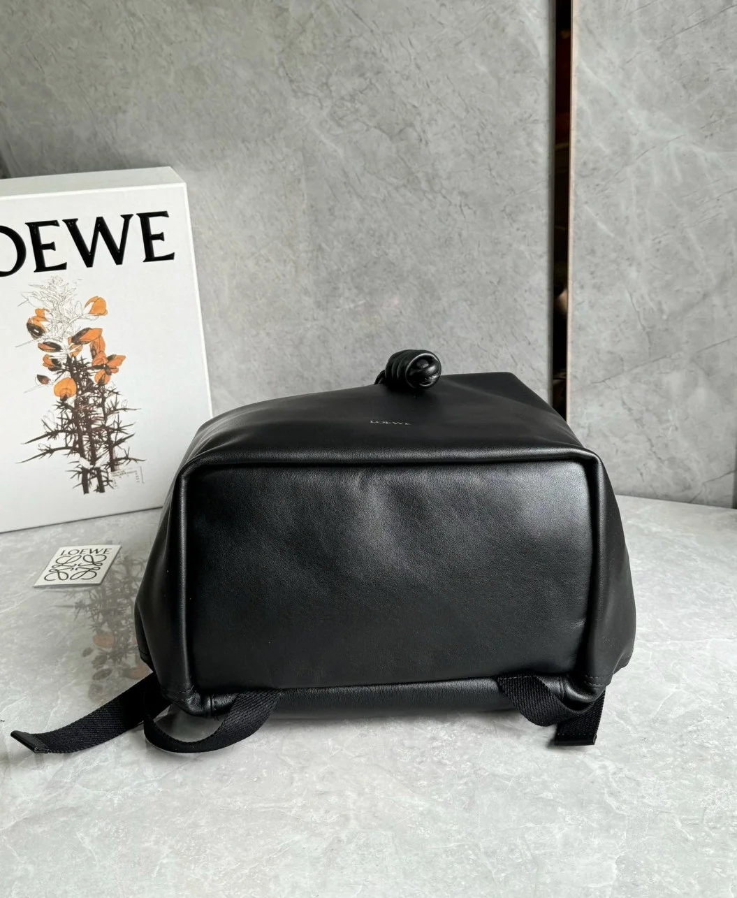 Loewe Flamenco Backpack in Black Supple Calfskin product view 6
