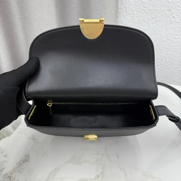 Medium Dior Médaillon Flap Bag — Black product view 8