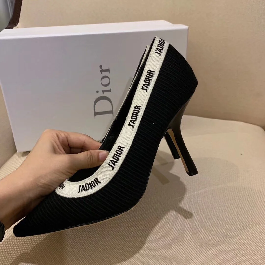 Dior J’Adior Pumps 100mm In Black Technical Fabric product view 3