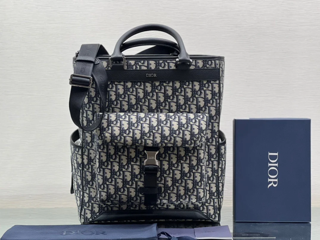 Dior Explorer Tote Bag Beige and Black Dior Oblique Jacquard product view 4