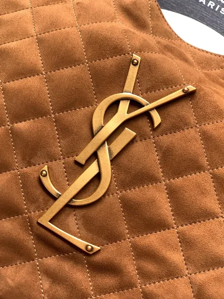 Saint Laurent Icare Medium Tote Bag in Brown Suede Calfskin product view 8