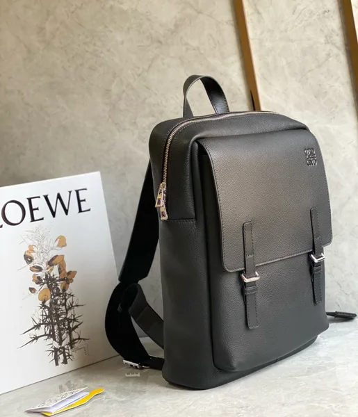 Loewe Military Backpack in Black Grained Leather product view 8