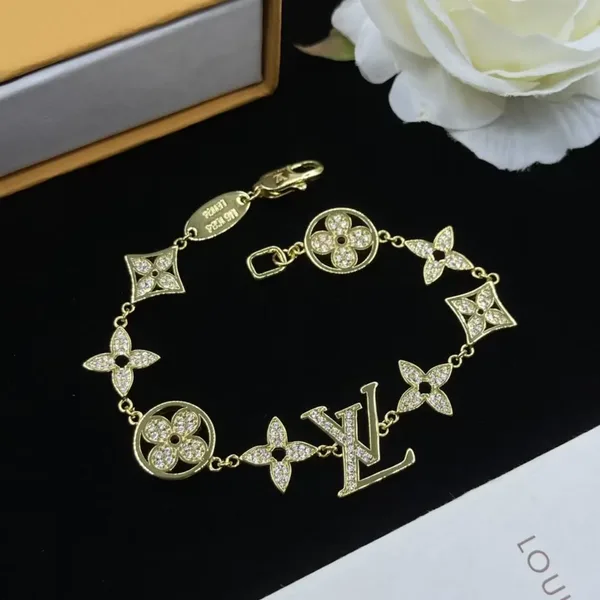 Louis Vuitton Filled Pavé Sun Star LV Charm Bracelet Gold-Tone product photo
