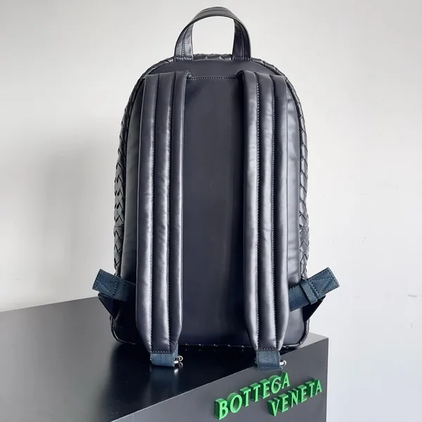 Bottega Veneta Medium Backpack In Dark Blue Intrecciato Calfskin product view 4