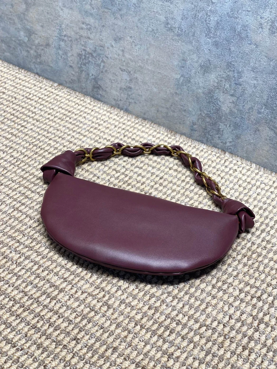 Saint Laurent Amalia Mini Hobo Bag — Burgundy product view 4