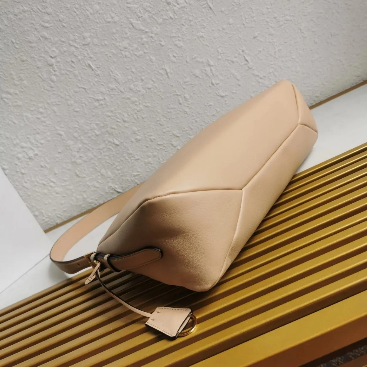 Prada Aimee Large Shoulder Bag in Travertine Leather product view 2