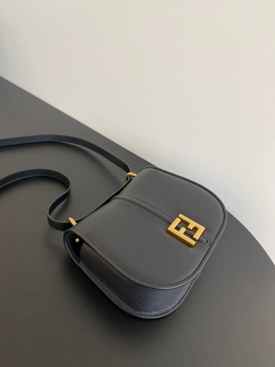 Fendi C’mon Medium Bag in Black Calfskin product view 9