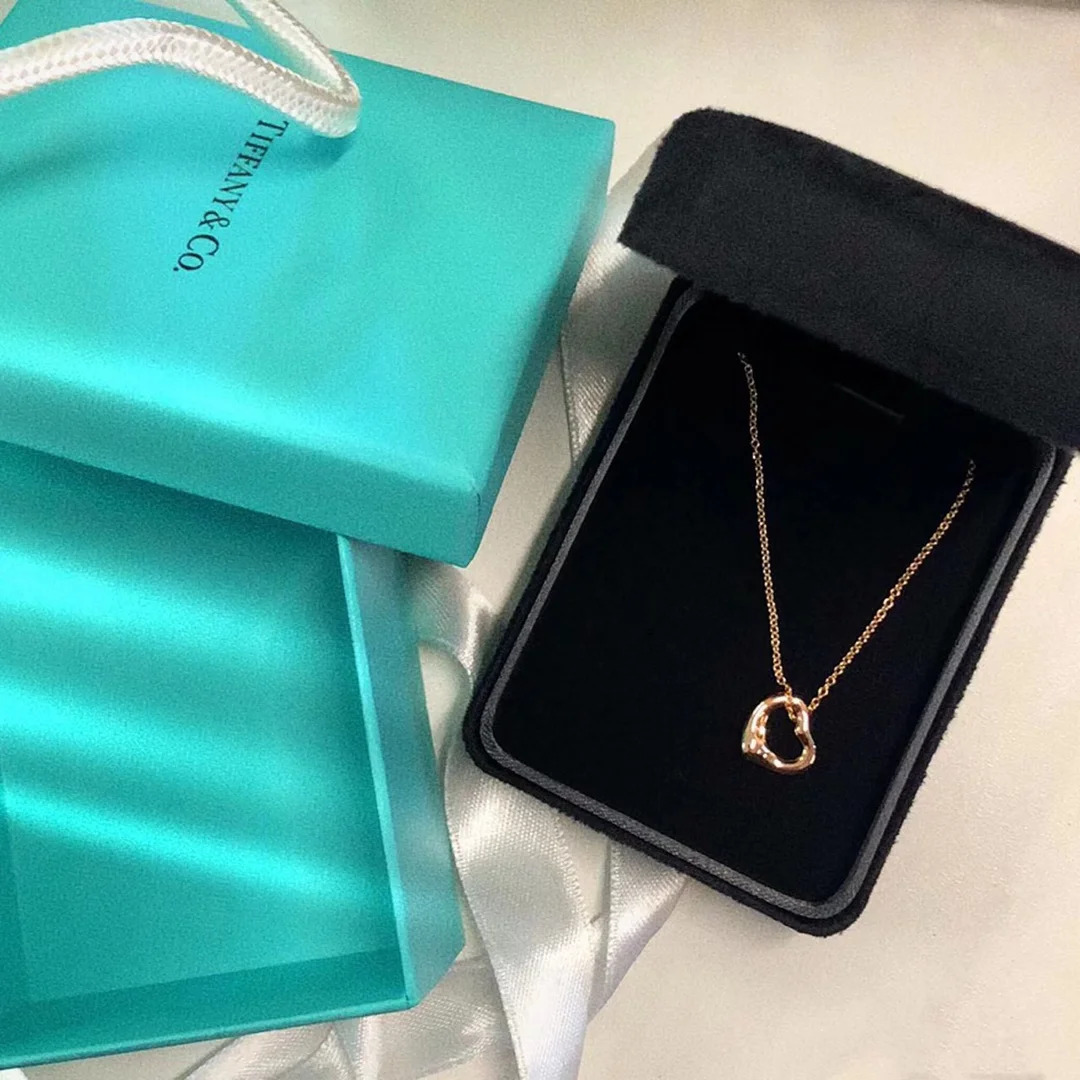 Tiffany & Co. Smooth Open Heart Necklace Rose-Tone product view 1