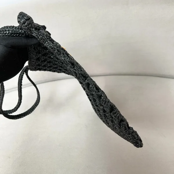Prada Crochet Tote Bag in Black Raffia-effect Yarn product view 4
