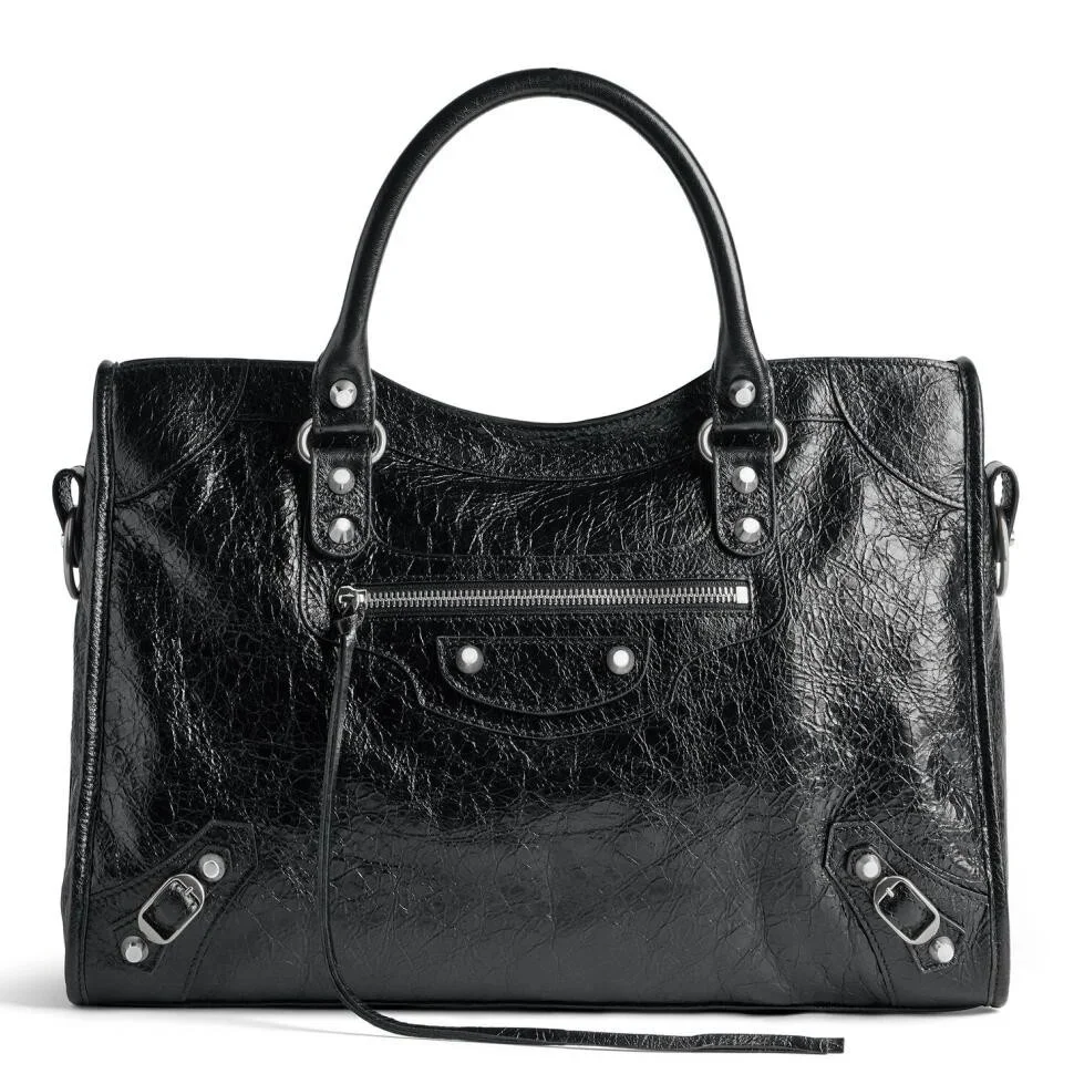 Balenciaga Le City Medium Bag in Black Arena Lambskin product view 1