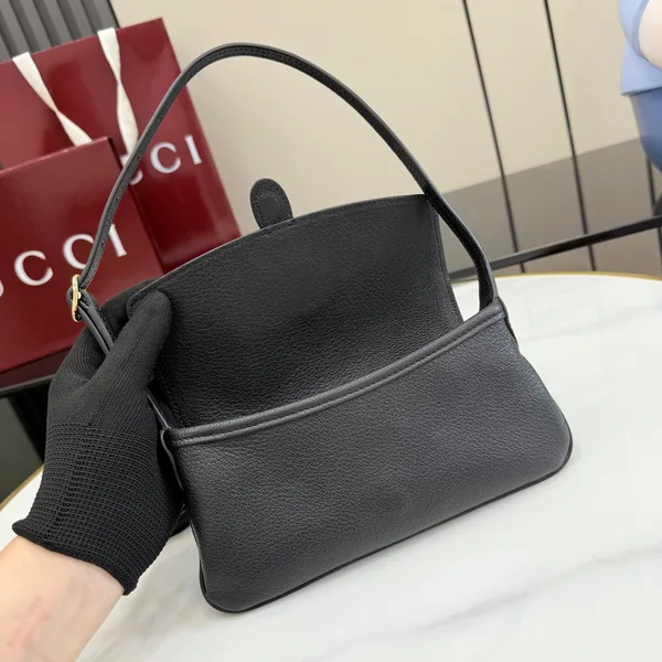 Gucci Jackie Small Shoulder Bag — Black with Gold-Tone Hardware product view 7