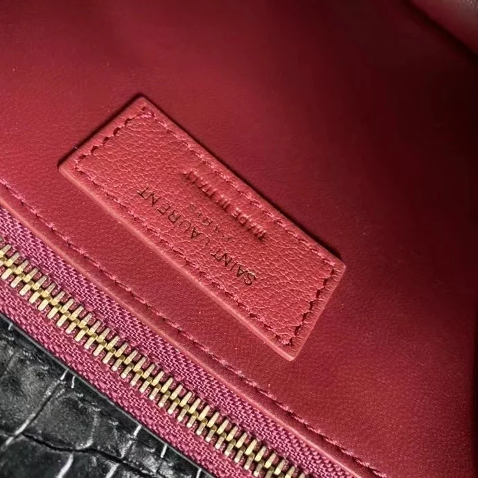 Saint Laurent Cassandra Medium Bag In Black Croc-Embossed Leather product view 10