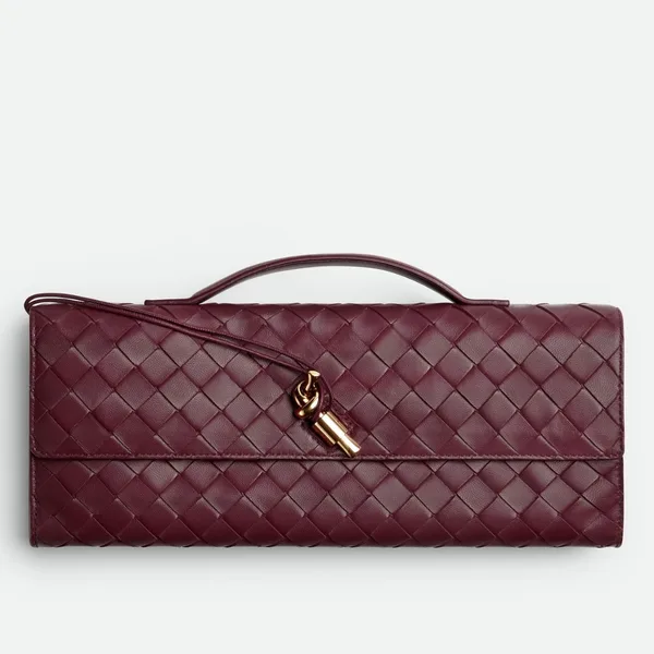 Bottega Veneta Andiamo Clutch with Handle in Barolo Intrecciato Lambskin product photo