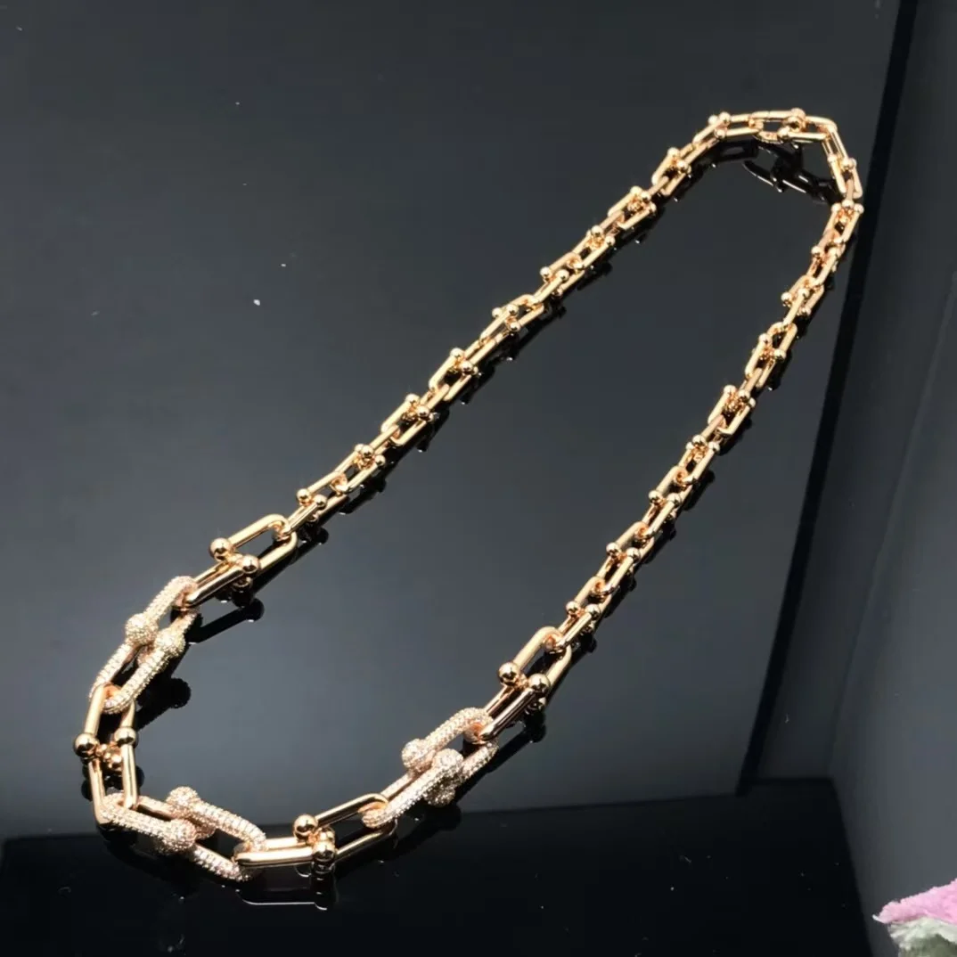 Tiffany & Co. HardWear Graduated Pavé-Effect Link Necklace Rose-Tone product view 1