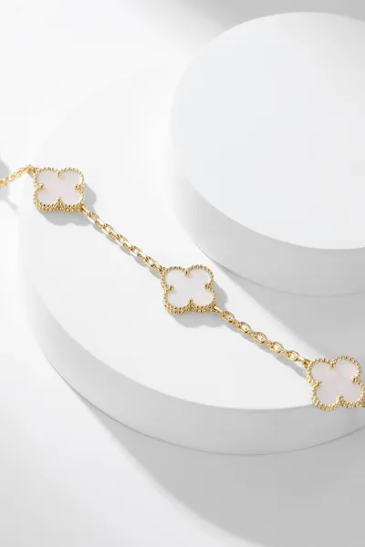 Van Cleef & Arpels Alhambra White Ten-Motif Gold-Tone Necklace product view 7