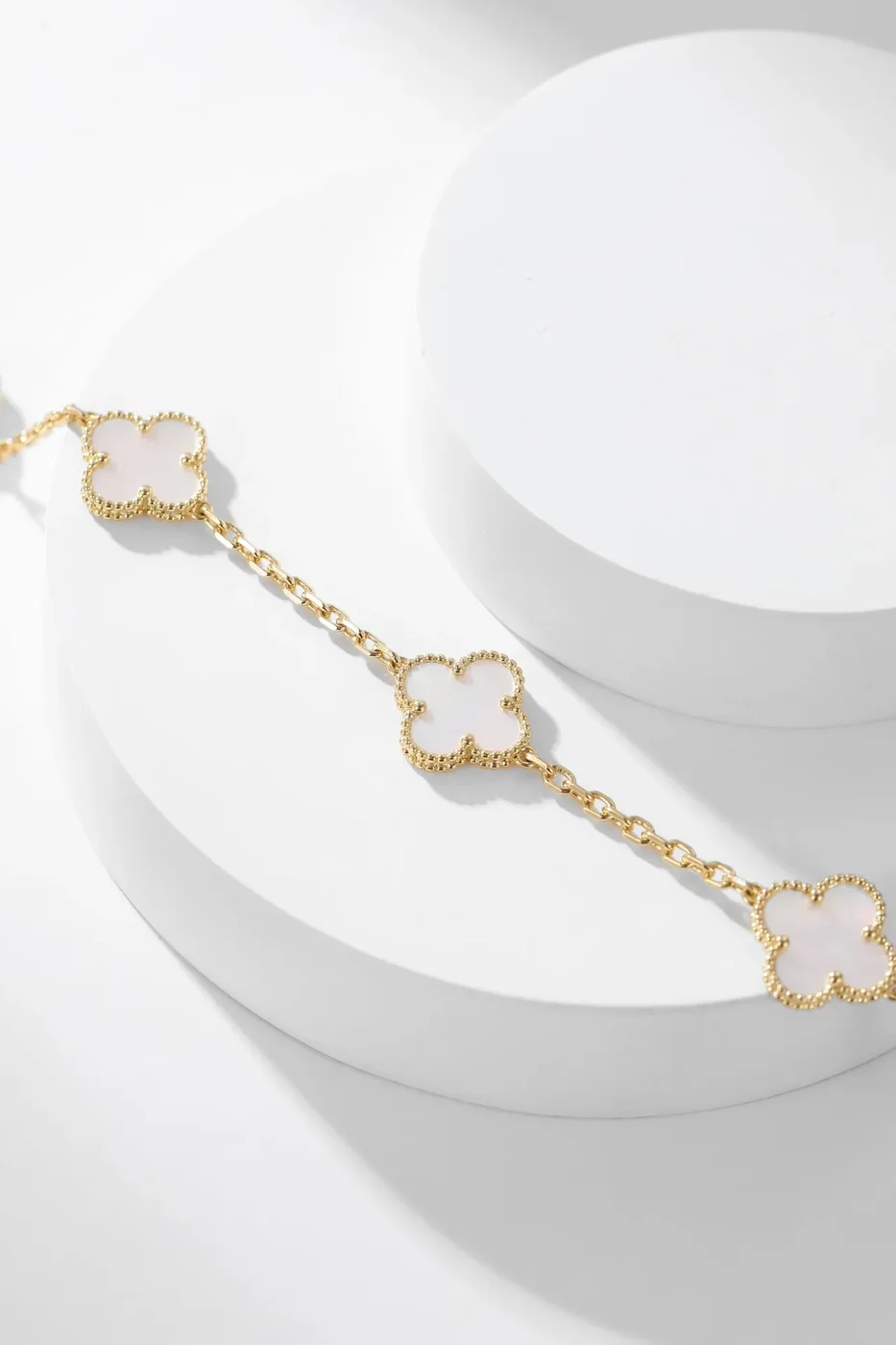 Van Cleef & Arpels Alhambra White Ten-Motif Gold-Tone Necklace product view 7