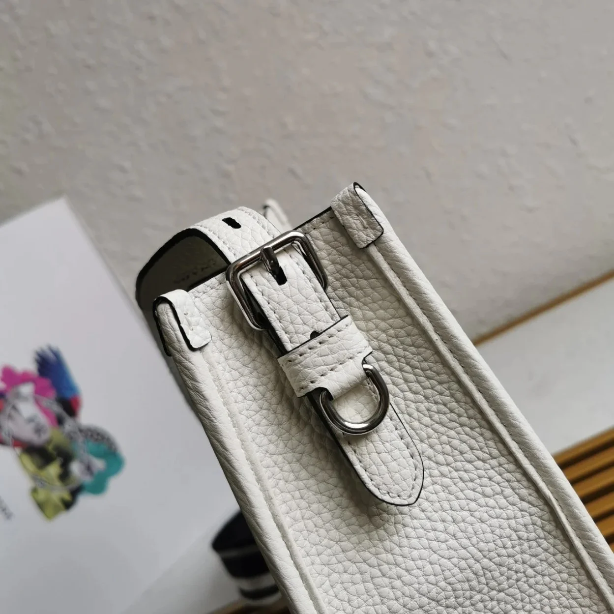 Prada Hobo Bag in White Grained Leather product view 7