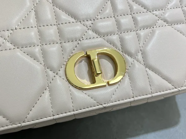 Medium Soft Dior Caro Bag — Beige with Gold-Tone Hardware product view 6