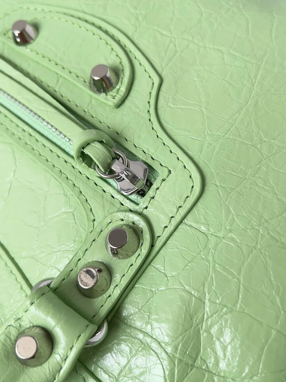 Balenciaga Le City Small Bag in Green Arena Lambskin product view 10