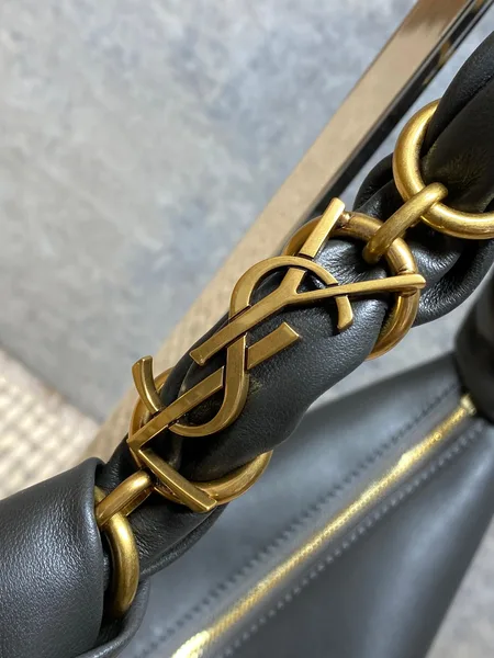 Saint Laurent Amalia Mini Hobo Bag — Dark Grey product view 7